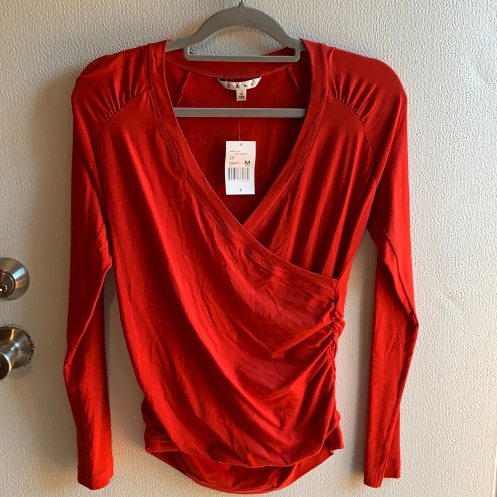 CAbi Wrap Top NWT Hot Tamale Size M